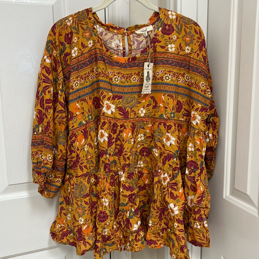 Easel Baby Doll Plus Size Top
